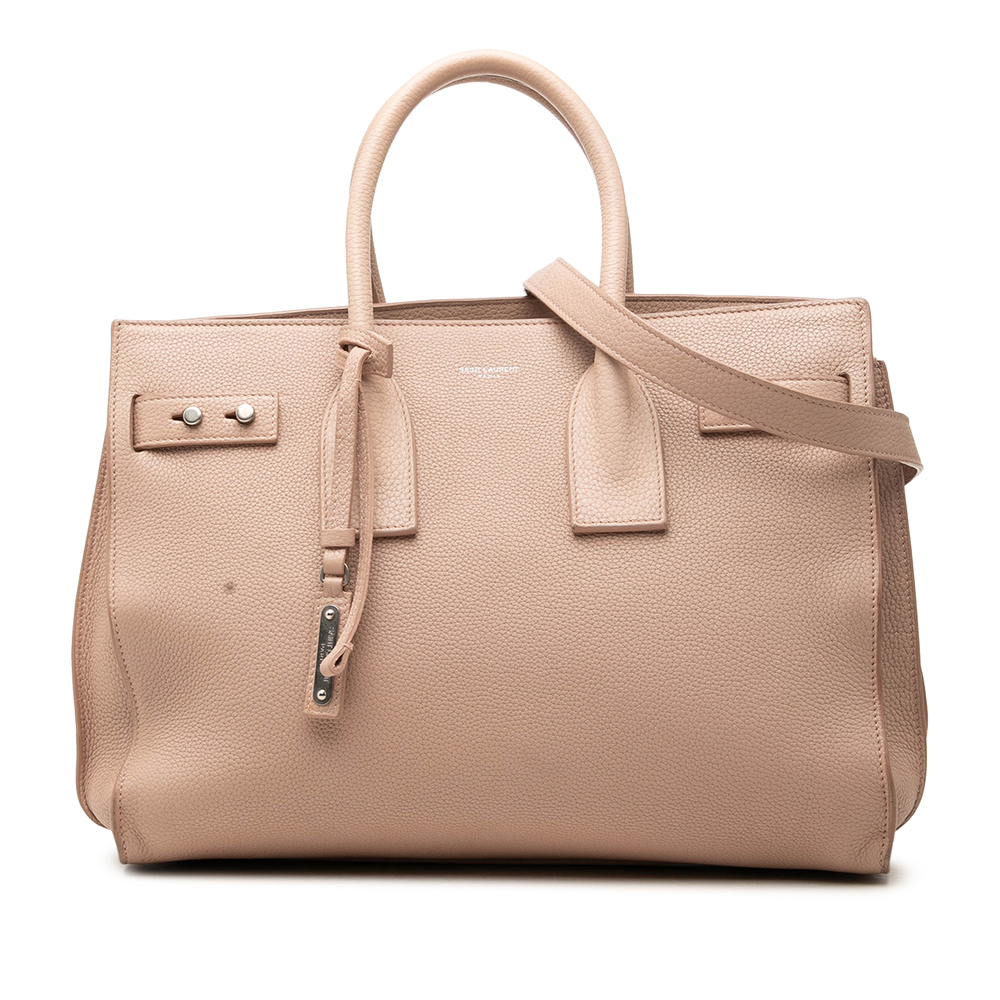 Pre-Loved Saint Laurent Small Grained Calfskin Supple Sac De Jour Satchel